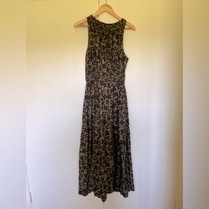 Apiece Apart Bali Tank Dress Olive Floral -Size M